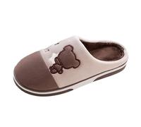 Compensées pour Femmes Bout Fermé avec Livraison Lendemain Pantoufles d'intérieur Chaudes en Fourrure et Coton pour Hommes et Femmes, antidérapantes, pour l'automne et l'hiver, Chaussons (Coffee, 41)