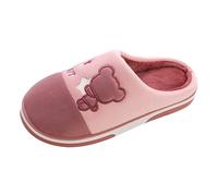 Compensées pour Femmes Bout Fermé avec Livraison Lendemain Pantoufles d'intérieur Chaudes en Fourrure et Coton pour Hommes et Femmes, antidérapantes, pour l'automne et l'hiver, (Brick Red, 41)