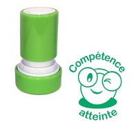Compétence atteinte Tampon Auto-Encreur Enseignant - Vert 22mm, Re-éncrable