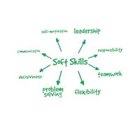 compétences relationnelles, travail d'équipe, leadership, communication Stickers muraux 32x48.6cm Multicolore Vert