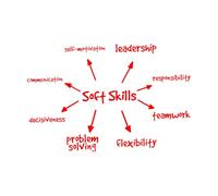 compétences relationnelles, travail d'équipe, leadership, communication Stickers muraux 48x72.8cm Amovible sans laisser de colle Rouge