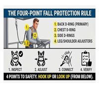Competent Person Poster Four Point Rule for Fall Safety