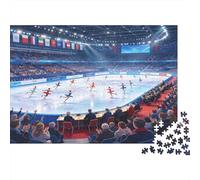 Compétition de Patinage Puzzle 1000 Pièces Papier Puzzle pour Adultes Arène Sportive intérieure Puzzle en Famille Relaxation Décoration Maison Cadeau 38x26cm/1000pcs