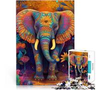 Compétition de Vitesse Manuelle Éléphant des Hautes Terres Dynamique Puzzles 1000 pièces pour Adultes 50x75cm décoration Murale à partir de 14 Ans