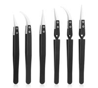 Comphic 6 Pinces à Souder Inversées en Céramique, Antimagnétiques, à Pointes Pointues et Incurvées, pour Pincer les Bobines de Soudure