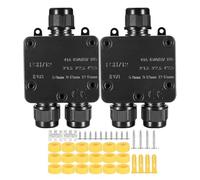 Comphic Lot de 2 boîtes de jonction de type Y compatibles avec câble de 4 à 15 mm, boîtier extérieur étanche IP68 avec raccord à vis, modèle PA9