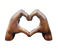 Comphic Sculpture de geste de cœur, statue de gestes de la main en résine sculpture ornement amoureux décoration de table à manger accessoires
