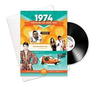 Compilation - Cadeaux d'anniversaire ou d'anniversaires de 1974 - 1974 Carte 4-en-1, CD, cadeau et téléchargement pour hommes et femmes