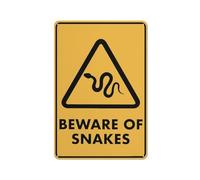 Compladeta Panneau « Caution Beware Of Snakes For Business » en aluminium antirouille imprimé UV, 4 trous pré-percés. Durable/résistant aux intempéries 20,3 x 30,5 cm