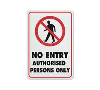 Compladeta Panneau d'avertissement « No Entry Authorised Persons Only » - Décoration murale 30,5 x 20,3 cm