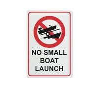 Compladeta Panneau de lancement de bateau « No Small Boat Launch » de 20,3 x 30,5 cm - Panneau en aluminium antirouille pour extérieur, maison, entreprise, cour
