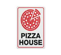 Compladeta Panneau de maison à pizza de 30,5 x 20,3 cm en aluminium, résistant aux intempéries, pour intérieur ou extérieur