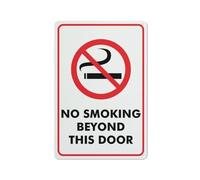Compladeta Panneau de porte en aluminium antirouille avec inscription « No Smoking Beyond This » - Protection UV, imperméable, résistant aux intempéries et à la décoloration - 4 trous pré-percés