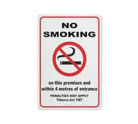 Compladeta Panneau d'entrée « No Smoking » - 4 mètres - En aluminium imprimé aux UV - Résistant aux intempéries - Pour la maison ou le travail