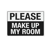 Compladeta Panneau d'extérieur en aluminium avec inscription « Please Make Up My Room » - 30,5 x 20,3 cm - Encre UV imprimée pour la maison et le travail
