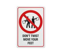 Compladeta Panneau « Don'T Twist Move Your Feet » en aluminium antirouille imprimé UV, 4 trous pré-percés. Durable/résistant aux intempéries 20,3 x 30,5 cm