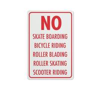 Compladeta Panneau en aluminium de qualité supérieure, résistant au soleil, anti-rouille, avec inscription « No Skateboarding » et « No Skateboarding » pour la maison, 30,5 x 20,3 cm