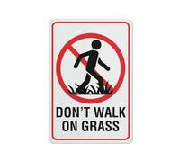 Compladeta Panneau en étain « Don't Walk On Grass » - 30,5 x 20,3 cm - Idéal pour décoration murale de jardin et cour