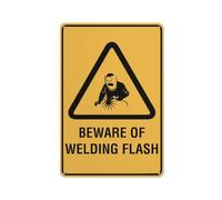 Compladeta Panneau en métal « Caution Beware Of Welding Flash » - 30,5 x 20,3 cm - En aluminium antirouille - Multicolore