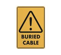 Compladeta Panneau en métal « Caution Buried Cable » - 30,5 x 20,3 cm - Aluminium antirouille - Impression à l'encre UV - Durable/résistant aux intempéries - Extérieur pour la maison