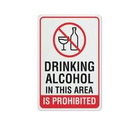 Compladeta Panneau en métal « Drinking Alcohol In This Area Is Interdit » - 30,5 x 20,3 cm - Panneau en aluminium pré-percé pour un montage facile à l'intérieur ou à l'extérieur - Pour porte de