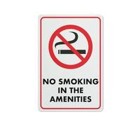 Compladeta Panneau en métal « No Smoking In Amenities » - 30,5 x 20,3 cm - En aluminium antirouille - Multicolore