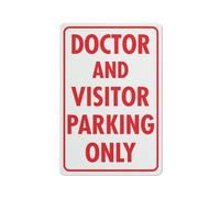Compladeta Panneau en métal pour l'extérieur « Doctor And Visitor Parking Only » - 30,5 x 20,3 cm - Pour entreprise, lieu de travail, bureau, maison, livraison, panneaux routiers, panneaux de jardin