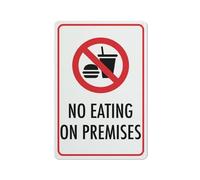 Compladeta Panneau « No Eating On Premises » pour maison 30,5 x 20,3 cm, aluminium de qualité supérieure, résistant au soleil, antirouille