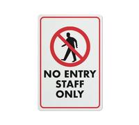 Compladeta Panneau « No Entry Staff Only » - 20,3 x 30,5 cm - Aluminium antirouille - Protection contre les UV, imperméable, résistant aux intempéries et à la décoloration - 4 trous pré-percés