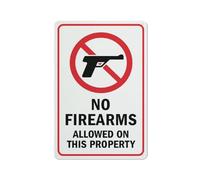 Compladeta Panneau « No Firearms Allowed On This Property » - 30,5 x 20,3 cm - Résistant aux intempéries - Pour intérieur ou extérieur