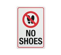 Compladeta Panneau « No Shoes » - 20,3 x 30,5 cm - En aluminium antirouille - Facile à lire et robuste - Pour l'extérieur - Pour maison, ferme, cour