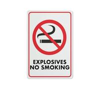 Compladeta Panneau « No Smoking Explosives » pour entreprise - En aluminium antirouille - Impression UV - 4 trous pré-percés - Durable/résistant aux intempéries - 20,3 x 30,5 cm