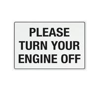 Compladeta Panneau « Please Turn Your Engine Off » - 20,3 x 30,5 cm - Aluminium antirouille - Protection contre les UV, imperméable, résistant aux intempéries et à la décoloration - 4 trous pré-percés