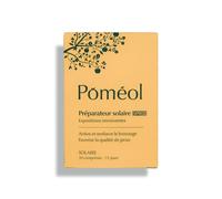 Complément Activateur Express bronzage ǀ Complément alimentaire pour teint halé ǀ 4 pigments, beta carotene, Vitamines A, C, E et D3, Cuivre, Astaxanthine | Sun Express | 15 jours ǀ POMÉOL