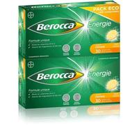 Complément Alimentaire - Berocca - Energie Pack Eco 2 - 30 Comprimés Effervescents - Magnésium - Zinc