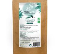 Complément alimentaire Bien-être, tonus, vitalité, Spiruline bio Ecocert19% phycocyanine, Spiru Paillette Bio, Sachet thermosoudé 100 gfabrication Française by Spirunutri