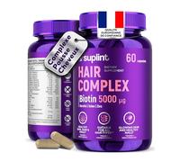 Complément Alimentaire Cheveux - Biotine 5000 µg + MSM + Kératine - Pousse Cheveux Très Rapide & Anti-Chute de Cheveux Femme - Biotine Cheveux Pousse Rapide - 60 Gélules - 2 Mois de Cure