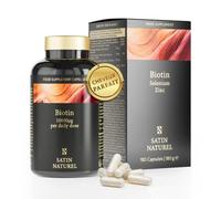 Complement Alimentaire Cheveux Biotine + Zinc + Selenium - 180 Capsules pour les Cheveux et les Ongles - À Base d' Algues Rouges - Clean Inner Beauty - Fait en Allemagne - Satin Naturel