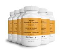 Complément alimentaire Complexe à l'extrait de curcuma de Theonia - Vitamine D3 et C, Poivre noir - Contribue à la bonne santé des muscles, des articulations et des os - 360 gélules - 200 mg
