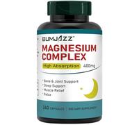 Complément alimentaire de magnésium en capsules (240 unités) - 400 mg de magnésium élémentaire (oxyde de magnésium, bisglycinate, malate et L-ascorbate)