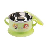 Complément Alimentaire En Acier Inoxydable Anti-Chute Pour Nourrisson Avec Bol À Couvercle Avec Couvercle Bol Vert