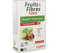 Complément alimentaire pour la santé intestinale Ortis Fruits & Fibres Forte, 24 comprimés