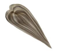 Complément capillaire 3 * 5 pouces en cheveux humains naturels, base mono, raie invisible, extension de cheveux Effet naturel et Volumineux(P8-60,14inch)