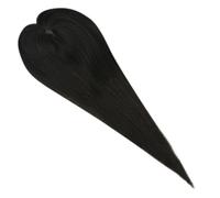 Complément capillaire 3 * 5 pouces en cheveux humains naturels, base mono, raie invisible, extension de cheveux Effet naturel et Volumineux(Black,12inch)