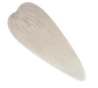 Complément capillaire 3 * 5 pouces en cheveux humains naturels, base mono, raie invisible, extension de cheveux pour Femme Charmant(Platinum Blonde,18 inch)