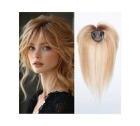 Complément capillaire de 25 cm en cheveux humains avec frange for femmes, effet 3D, idéal for compenser la perte de cheveux et donner un aspect naturel. Hair Extensions Pièces Wigs(Blonde)