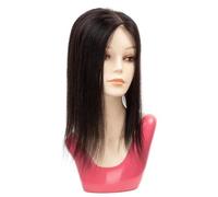 Complément capillaire en cheveux humains for femmes, base en dentelle mono 12x14 cm, couverture complète du dessus de la tête avec 3 clips for un usage quotidien pour Femme Charmant(12 inch)