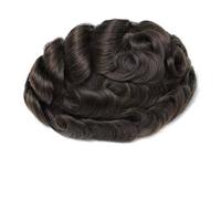 Complément Capillaire Homme Pour Calvitie 0.1-0.12 mm Full Poly Skin Mens Hairpieces Toupee for Men Human Hair Replacement System Perruquest Hommes(2#Darkest Brown,5x7)