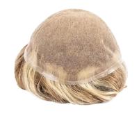 Complément Capillaire Homme Pour Calvitie Brazilian Remy Human Hair Men Wig,6 inch Short Full Lace Wigs for Daily Use Base Size 8x10 inch Perruquest Hommes(4-27-613)