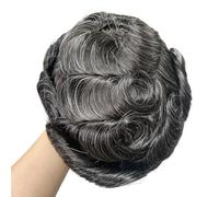 Complément Capillaire Homme Pour Calvitie Clip-On Men's Wigs,Mono Base with 4 Clips 130 Density Durable Breathability Human Hair Toupee for Daily Use Perruquest Hommes(8"X10",220)